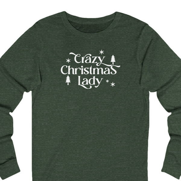 Crazy Christmas Lady Long Sleeve Tee