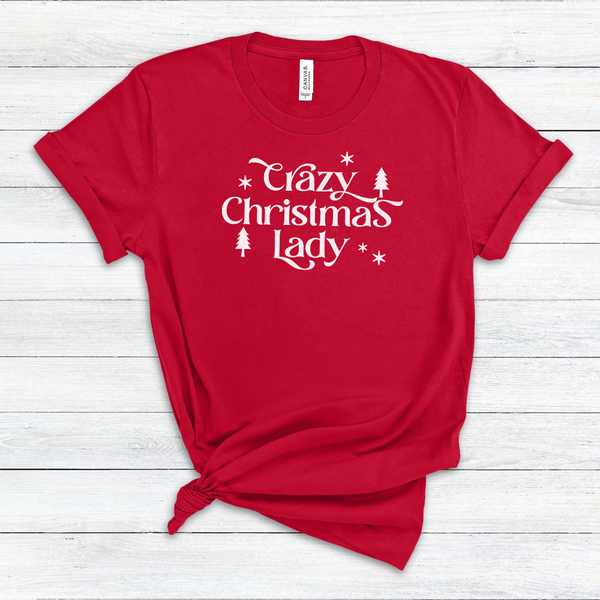 Crazy Christmas Lady Short Sleeve Tee