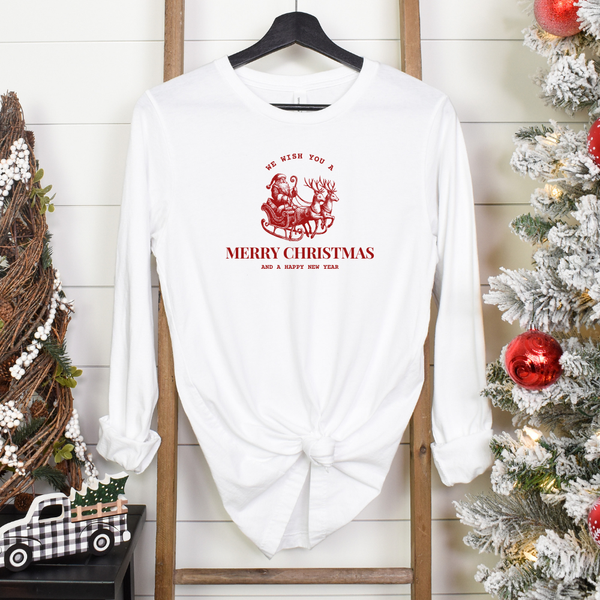 Merry Christmas Vintage Long Sleeve Tee